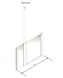 Larenco Alcove Half Height Shower Enclosure Plain Door with 1 Inline Fixed Panel